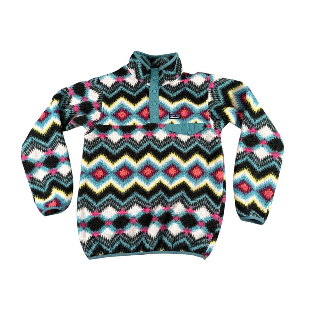 Patagonia‎ Jacket Girls XL 14 Aztec Southwest Synchilla Fleece Pullover Sweater